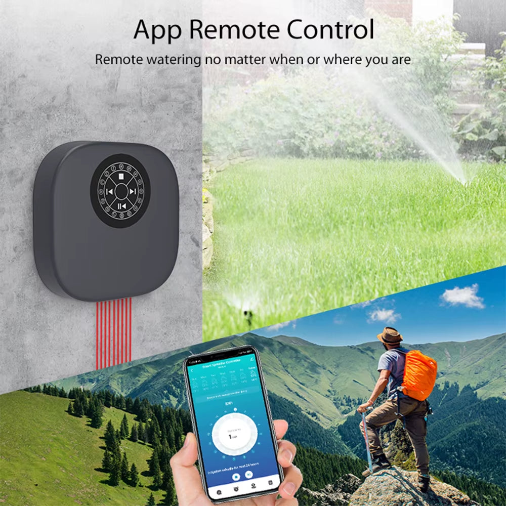 Tuya Smart Home 16 Zone Wifi Watering Timer Irrigation Sprinkler Controller Remote Access Weather Aware Timer Valve Alexa Google
