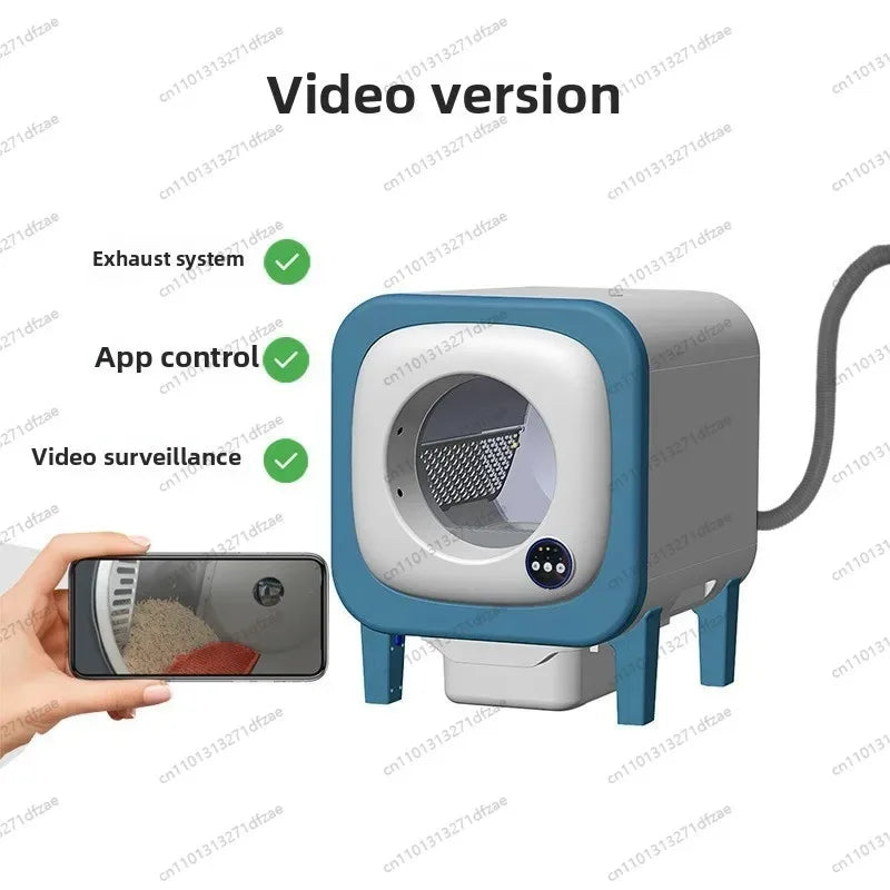 Fully Automatic Cleaning Electric Cat Litter Box With Camera, Large Pet Compartment, Semi Enclosed Smart Cat Toilet