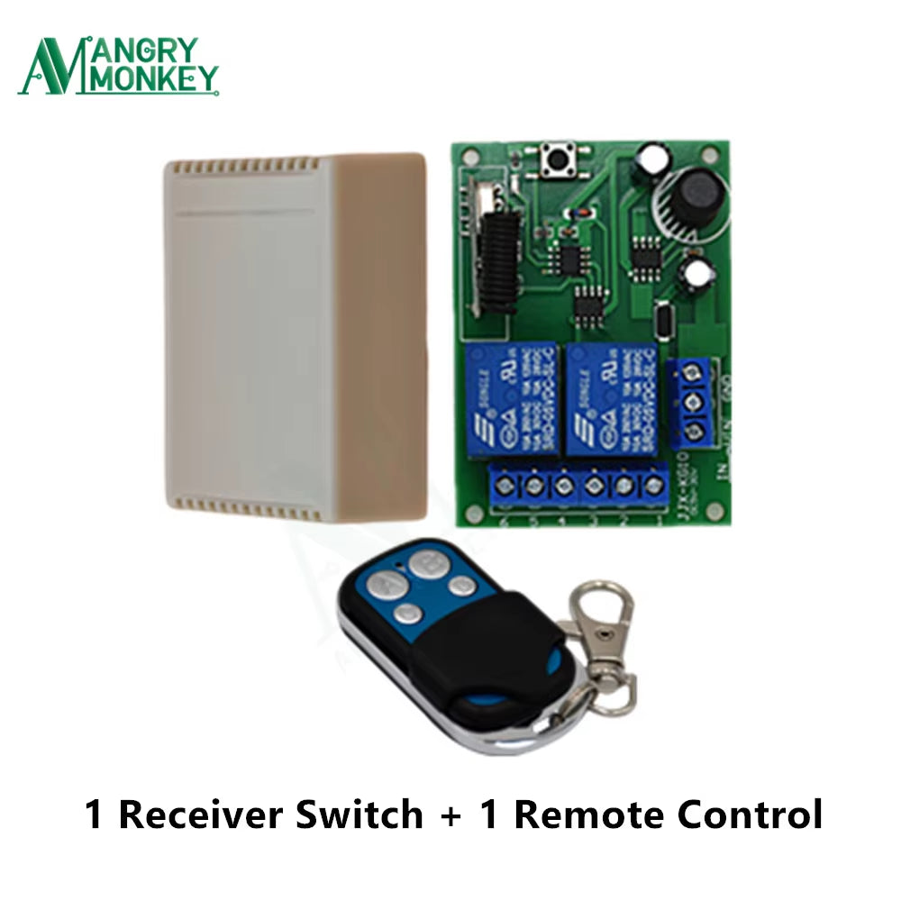 433 Mhz Wireless Remote Control Switch Module DC 12V 24V 30V 2CH RF Relay Receiver and Transmitter for Gate Garage Controller