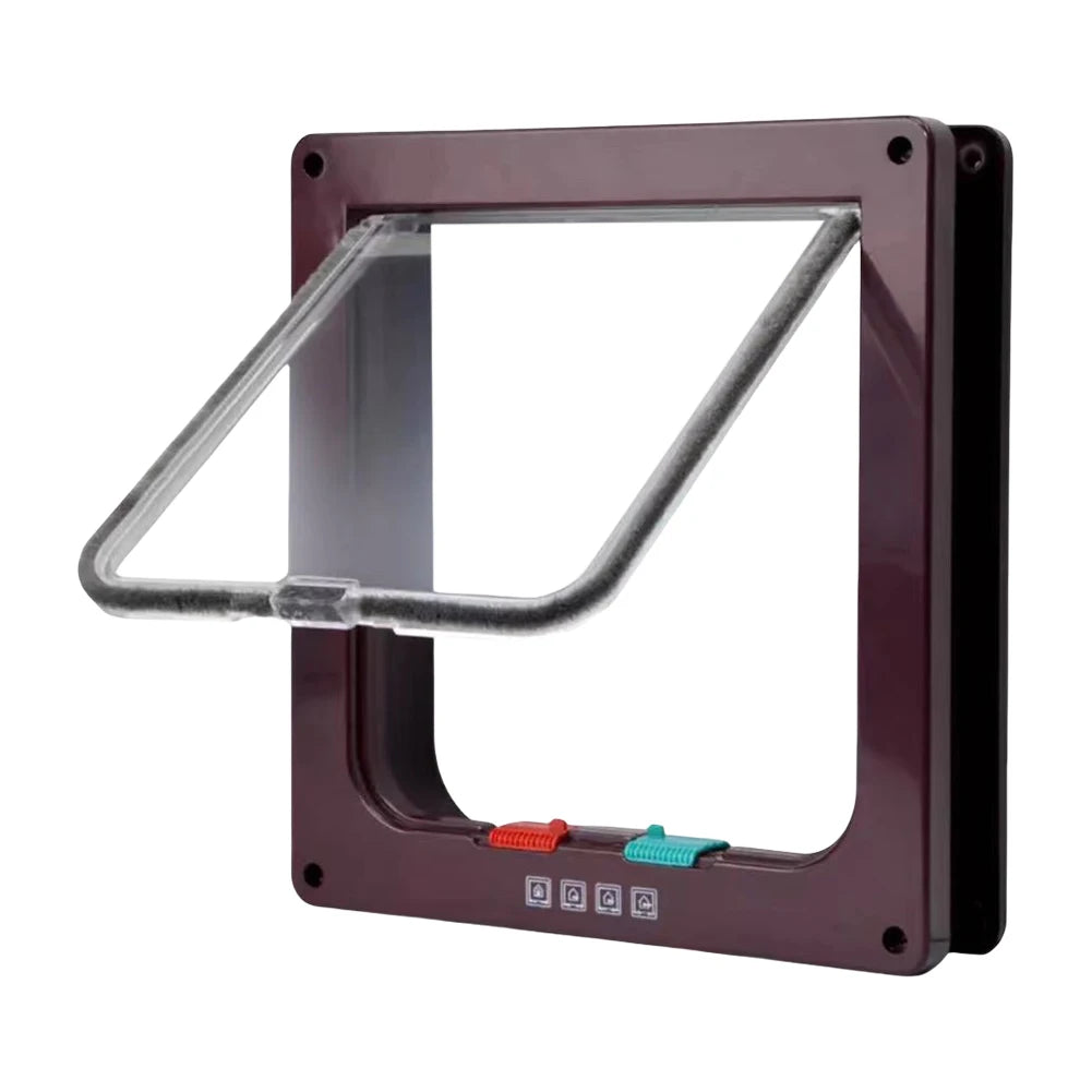 Smart Pet Door with 4 Way Security Lock Puppy Kitten Safety Door ABS Plastic Small Pet Gate Pet Doors and Sliding Door
