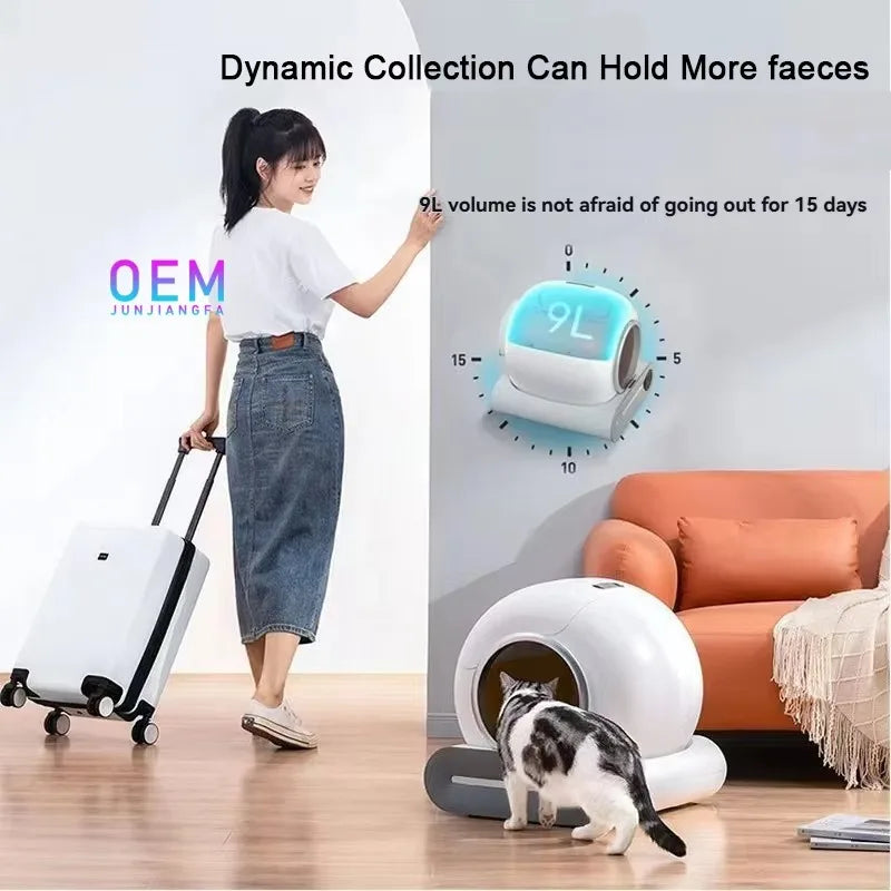 Automatic cat Litter Box Odor Free Large Cat Toilet Automatic Smart Cat Litter Sand Box for Big Pet