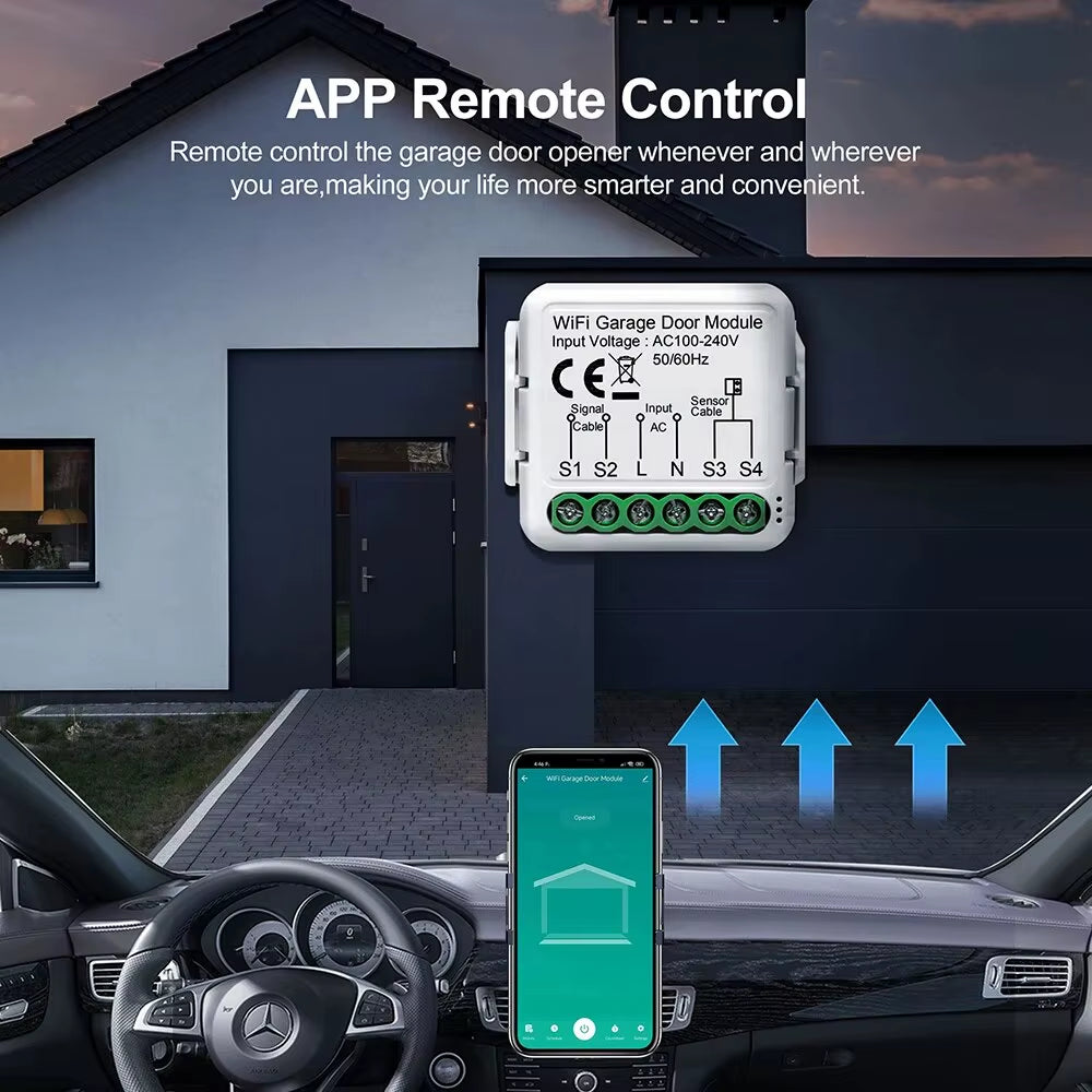 Wifi Smart Garage Door Opener Controller Tuya App Switch Automation Module Works with Alexa Google Home Siri