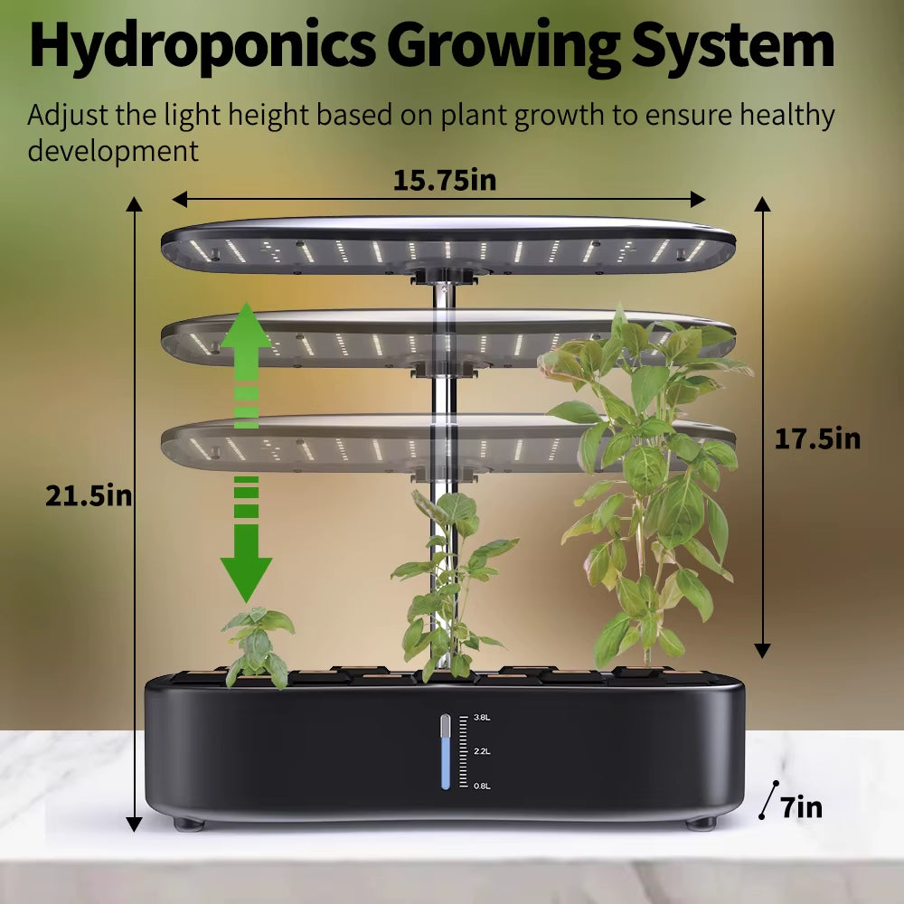 Indoor Garden Hydroponics Growing System Full Spectrum LED Plant Grow Light Smart Autopot Timer Cultivation Growbox for Home