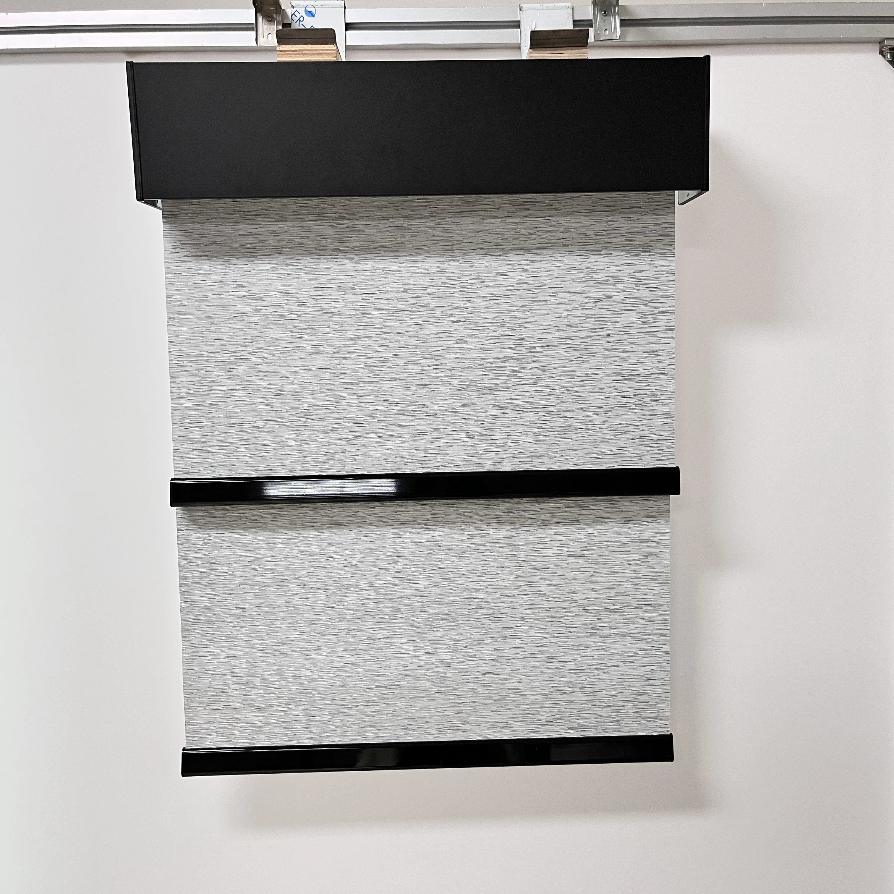 Mechanical Motor Dual Layer zebra Shade Two Tubes up Rail Roller Window Blinds Double Roller Blinds