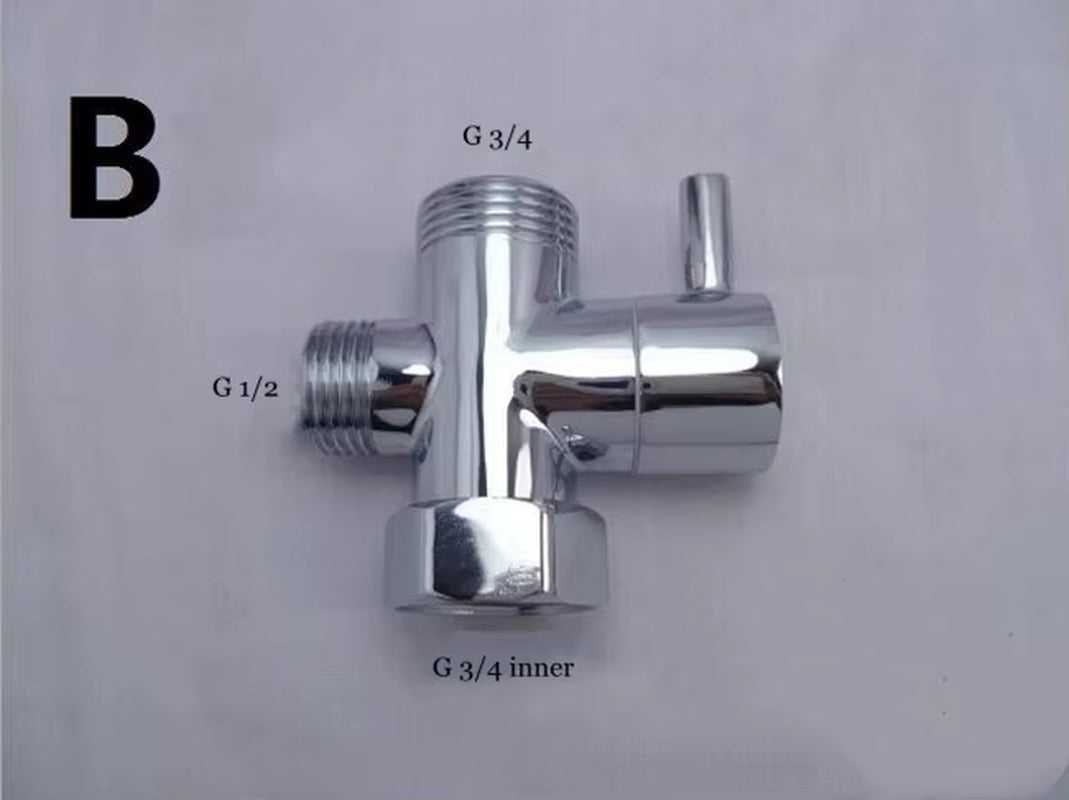 Three-Way Water Diverter T-Shaped Adapter Shower Diverters Connector Toilet Bidet Water Separator Faucet Splitter Valve
