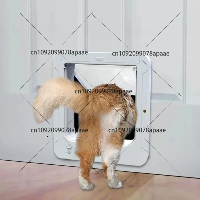 Electric Pet Door with Chip 4-Way Locking Cover Automatic Smart Pet Cat Dog Door