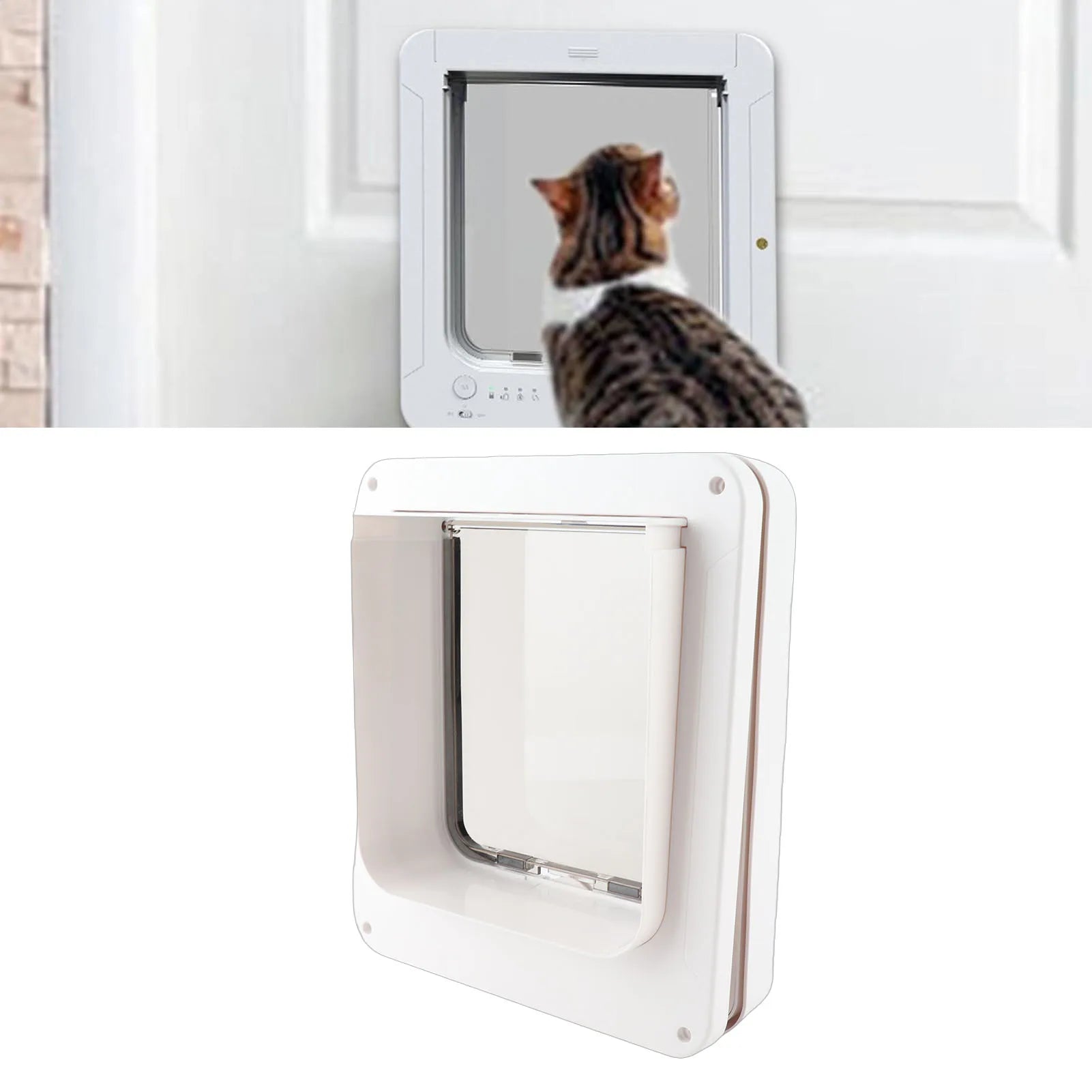 Automatic Cat Door Smart Cat Door Automatic Sensing with Collar Activated Easy Installation Pet Door for Home Collar Cat Door