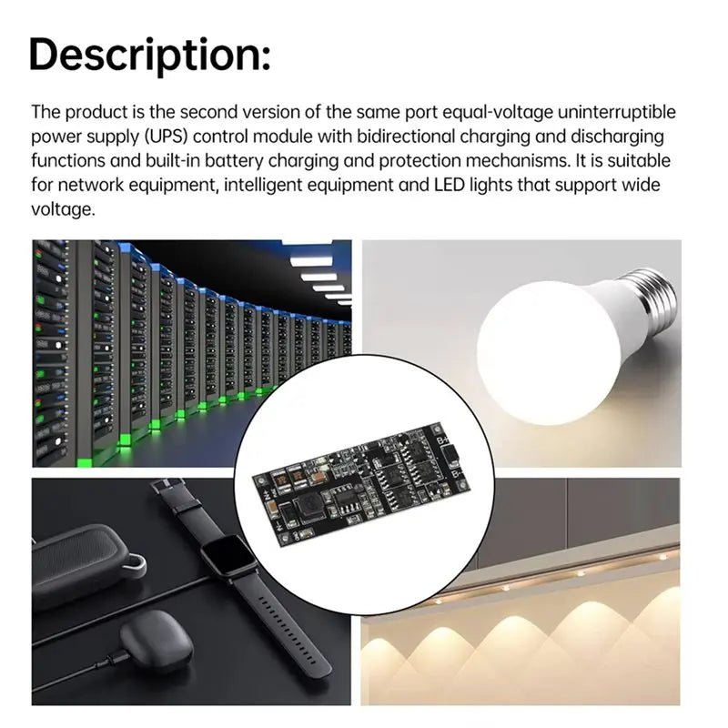 AAAEL-2X DC 12V/15V 50W 4A UPS Power Supply Module Uninterruptible Power Control Board 3S Charging Step Up Protection Module