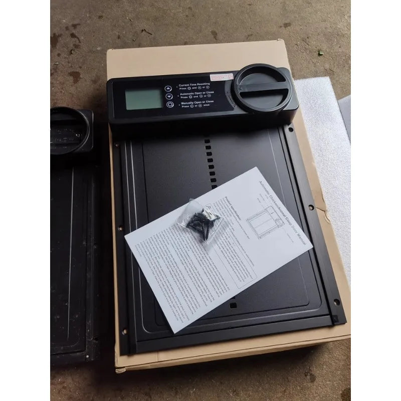 IPX3 Waterproof Pet Door, Aluminum Alloy Smart Timer Auto-Lift Chicken Coop Gate for Pigeons