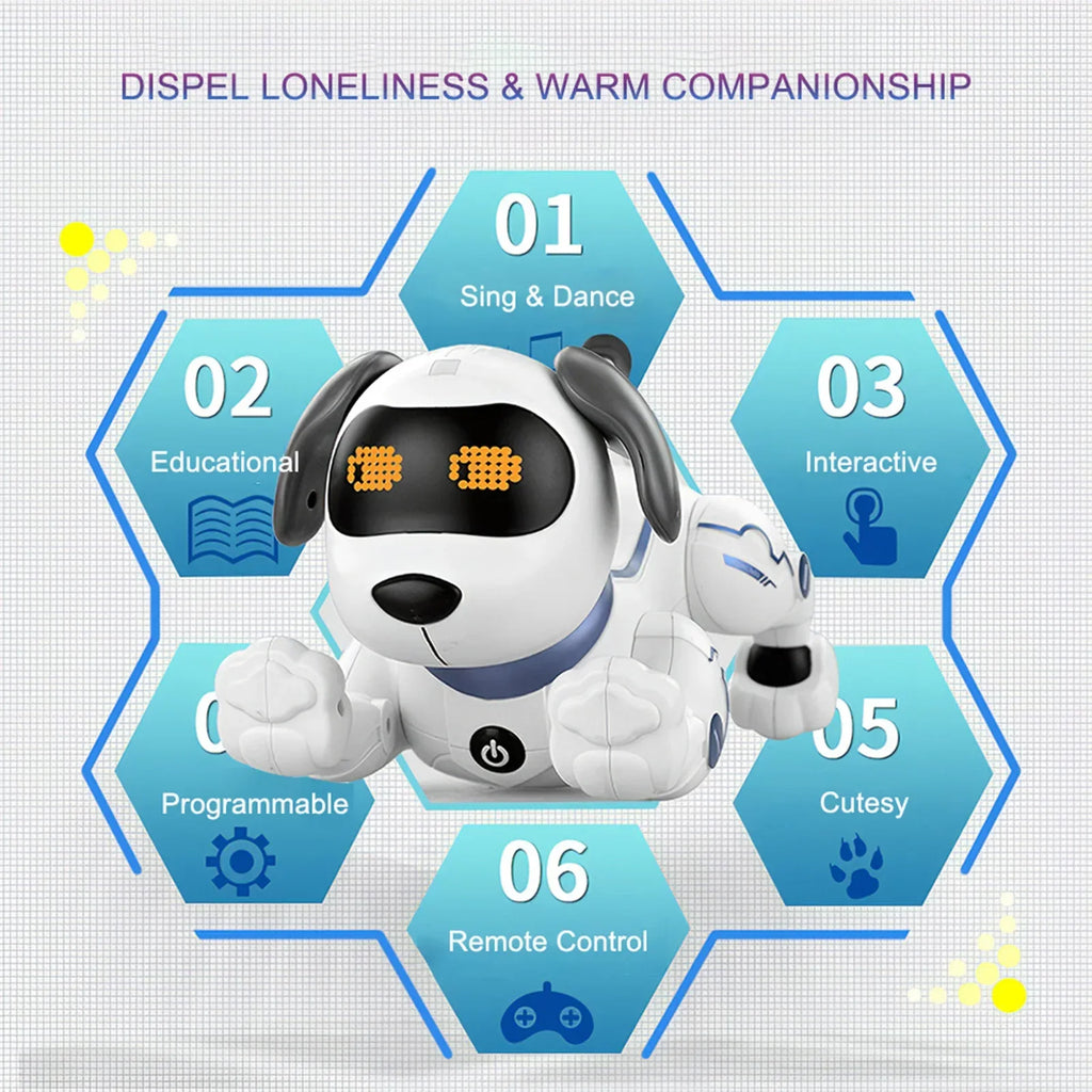 RC Electronic Robot Walking Dancing Dog Intelligent Touch Remote Control Pet Toy for Boys Girls Birthday Gifts