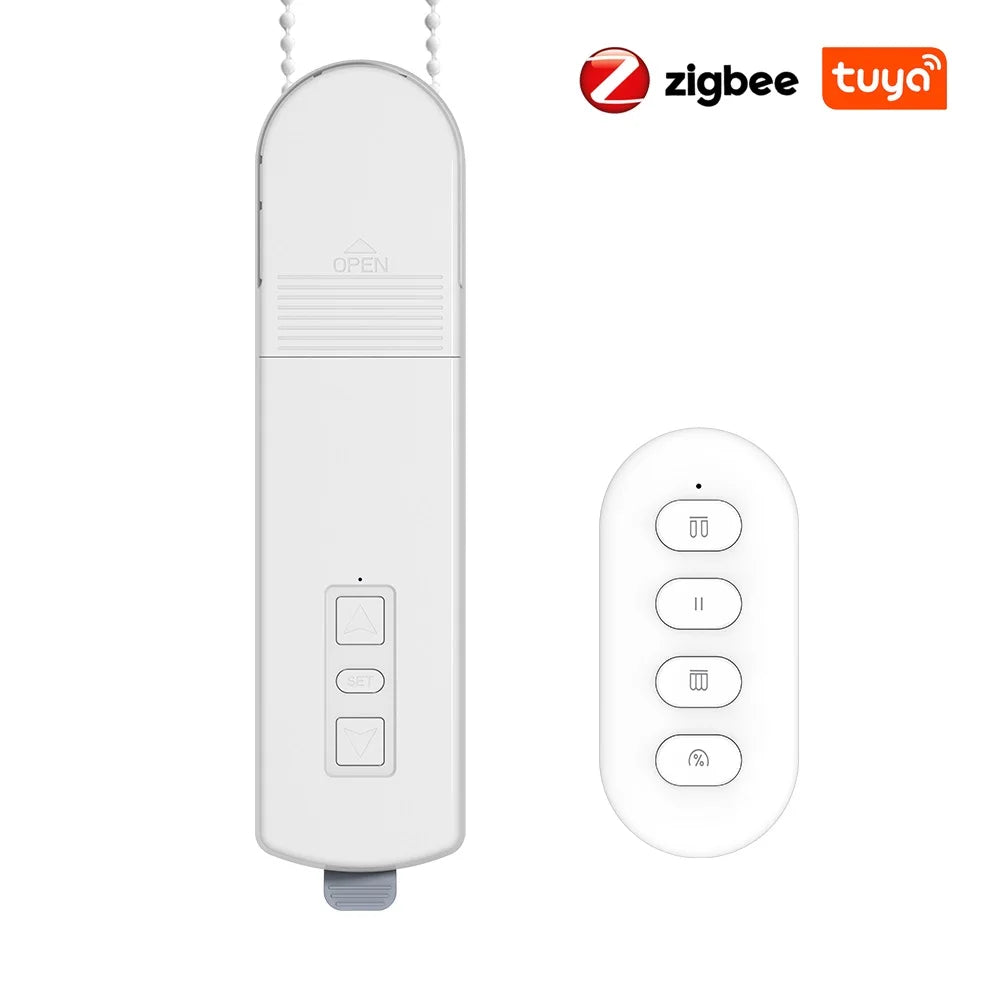 Tuya Zigbee3.0 Smart DIY Motorized Chain Electric Roller Blinds Curtain Motor Shade Shutter Drive With Remote Alexa Google Alice