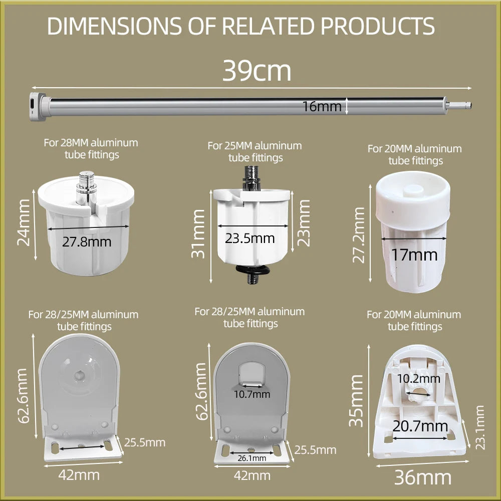 Tuya Zigbee Battery Shutter Roller Blind Motor For 20MM 25MM 28MM Tube Smart Home Compatible With Alexa Devices Voice Control