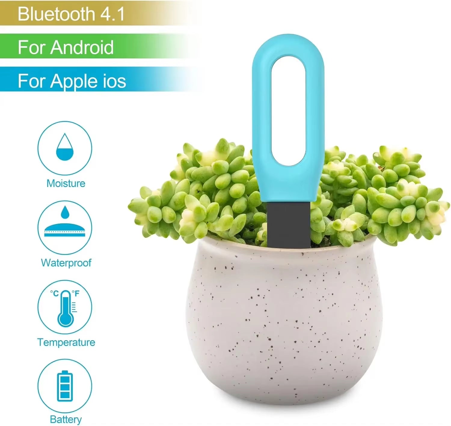 Zigbee Smart Soil Tester Humidity Temperature Moisture Sensor Mobile Phone APP Real Time Monitor for Plant Garden