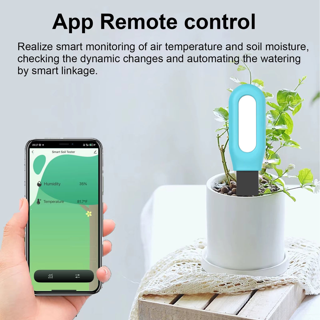 Tuya Smart Zigbee Soil Tester Temperature and Humidity Meter Waterproof Thermohygrometer Garden Automation Irrigation Detecto