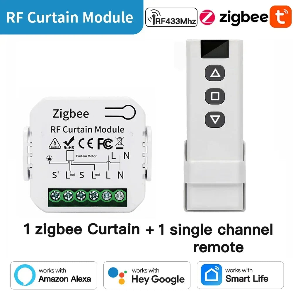TNCE Tuya Curtain Switch module wifi zigbee rf433mhz, Roller Blinds Shutter Motor breaker, Smart Control Voice Alexa Google Home