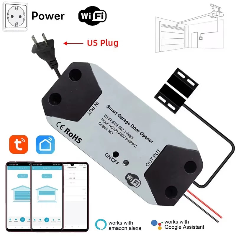 Tuya Wifi Garage Controller Switch for Gate Opener Work with Alexa Google Home Smart Life Voice Remote Control Panel Smart Home