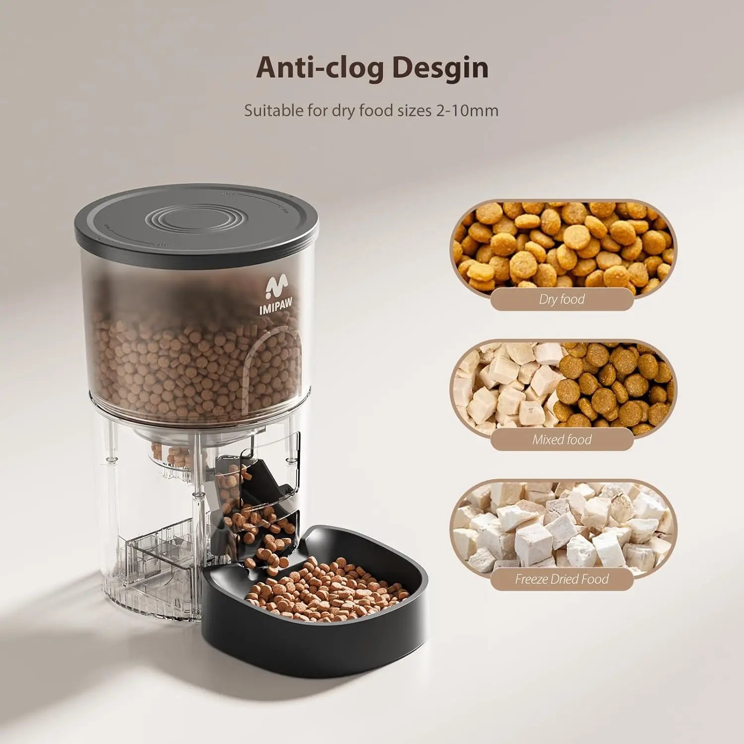 Smart WiFi Pet Feeder with App Control, Programmable Timer, Dual Power, 10 Meals, Stainless Steel Bowl