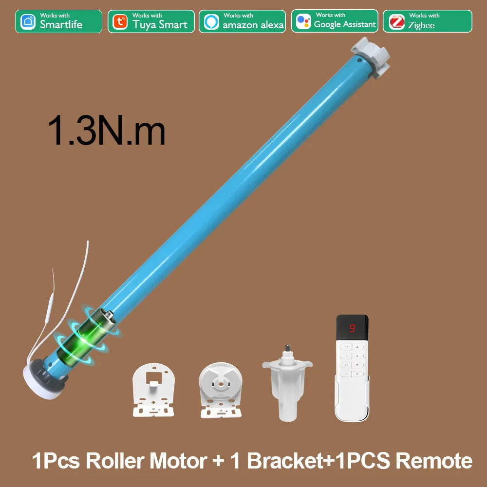 Boyarca 1.3N.m Battery Tuya Zigbee Roller Shade Blinds Motor For 38mm Tube Works with Smart Life APP Alexa Google Home Control