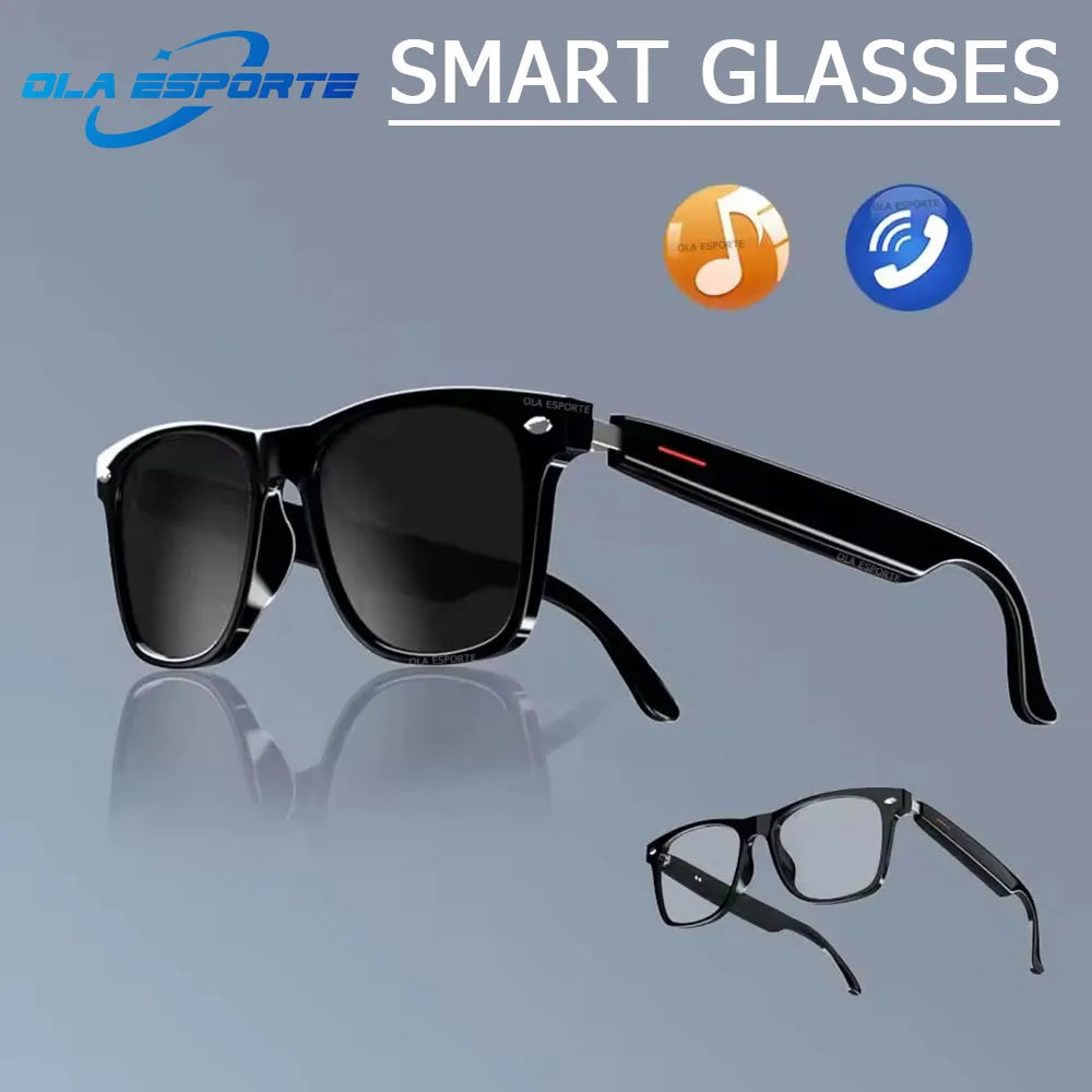 Smart Glasses Blue Light Filtering Polarized Sunglass Lenses Audio Built-in Mic Speakers Touch Voice Assistant Glasses Earphones