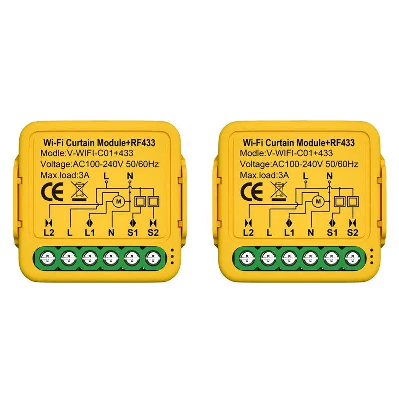 ALIM-2X Tuya Smart Wifi RF433 Curtain Switch Module Control For Electric Roller Shutter Blind Motor Works With Alexa