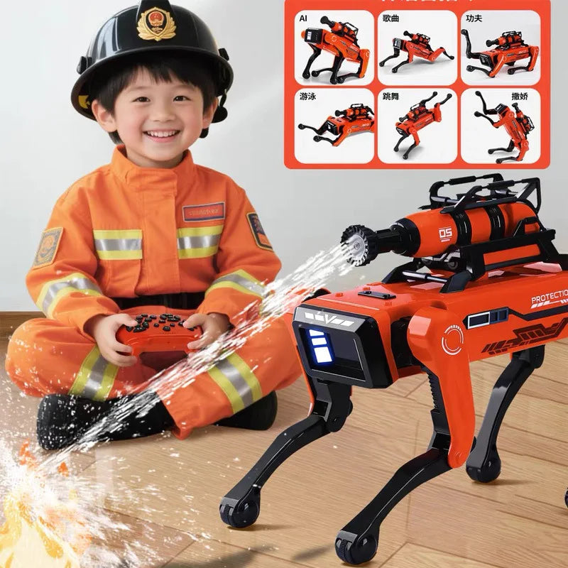 AI Robot Dog Intelligent Firefighting Robot Dog AI Electronic Pet Voice Interaction Remote Control Robot Children's Toy