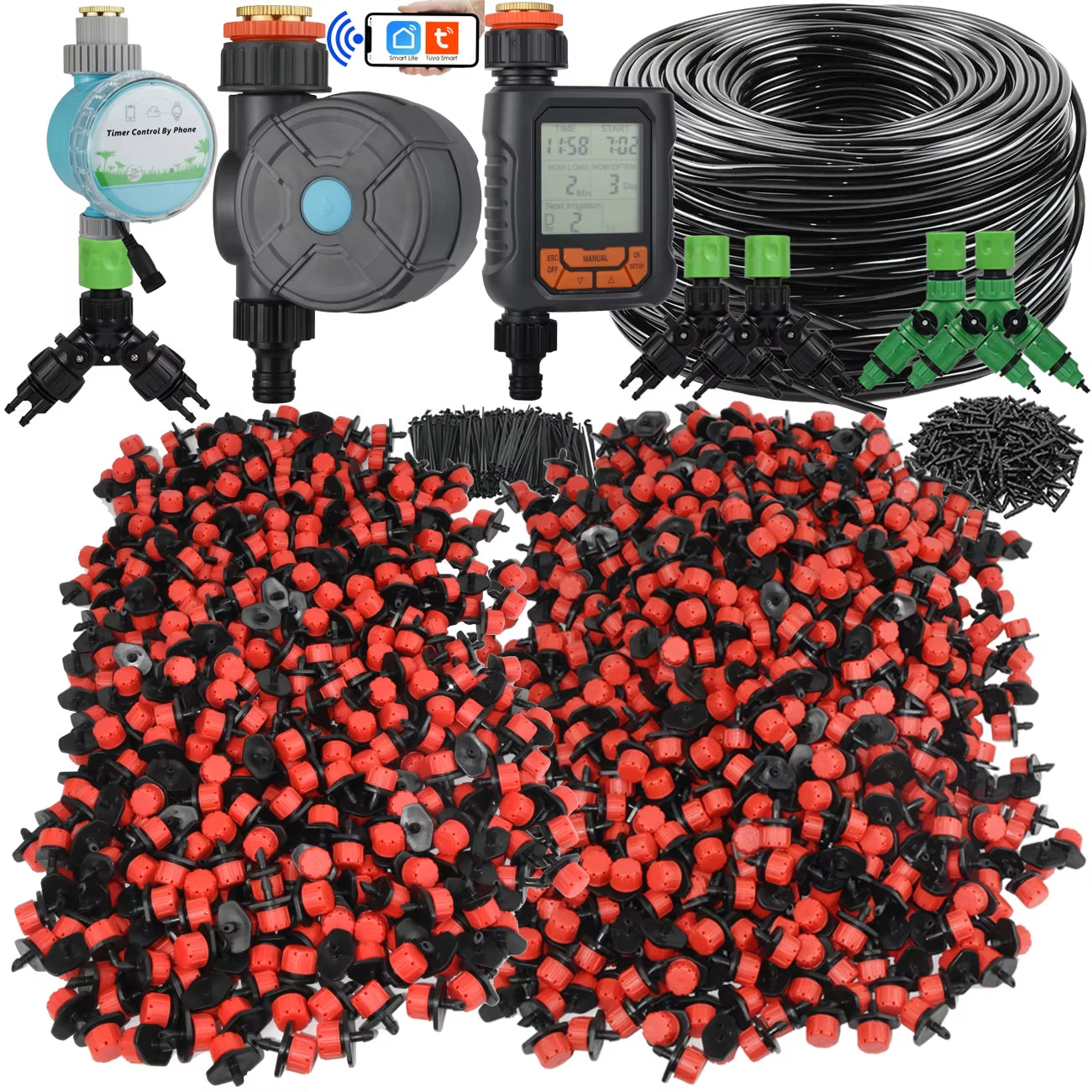 5-50M Garden Automatic Watering System Kit Wifi 4/7Mm Micro Drip Irrigation Dropper DIY for Potted Plants Lawn Greenhouse