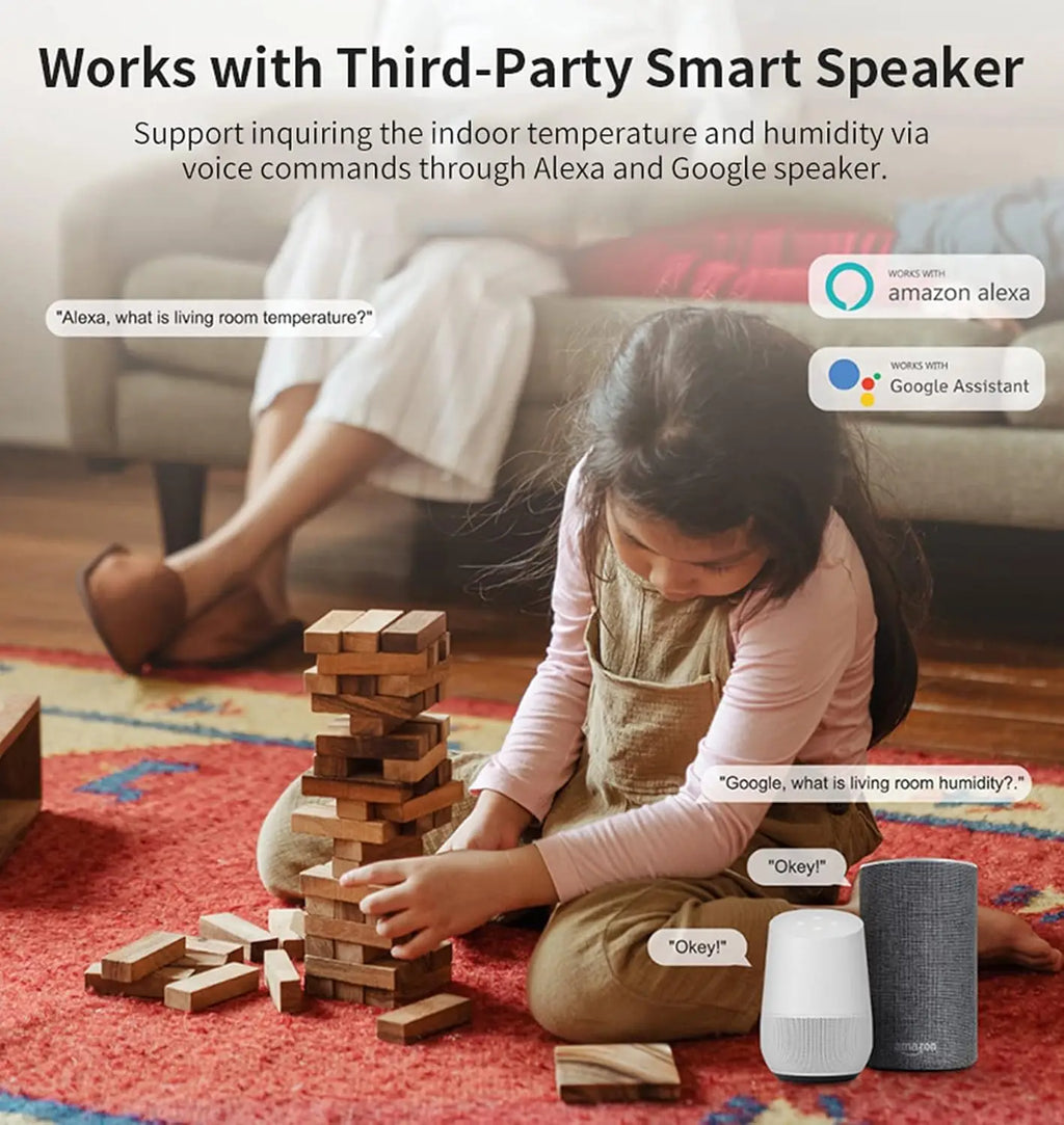 2-Pack WiFi Temp & Humidity Sensor with App Alerts, Free Data Storage, Smart Monitor for Home, Pet, Greenhouse, Works with