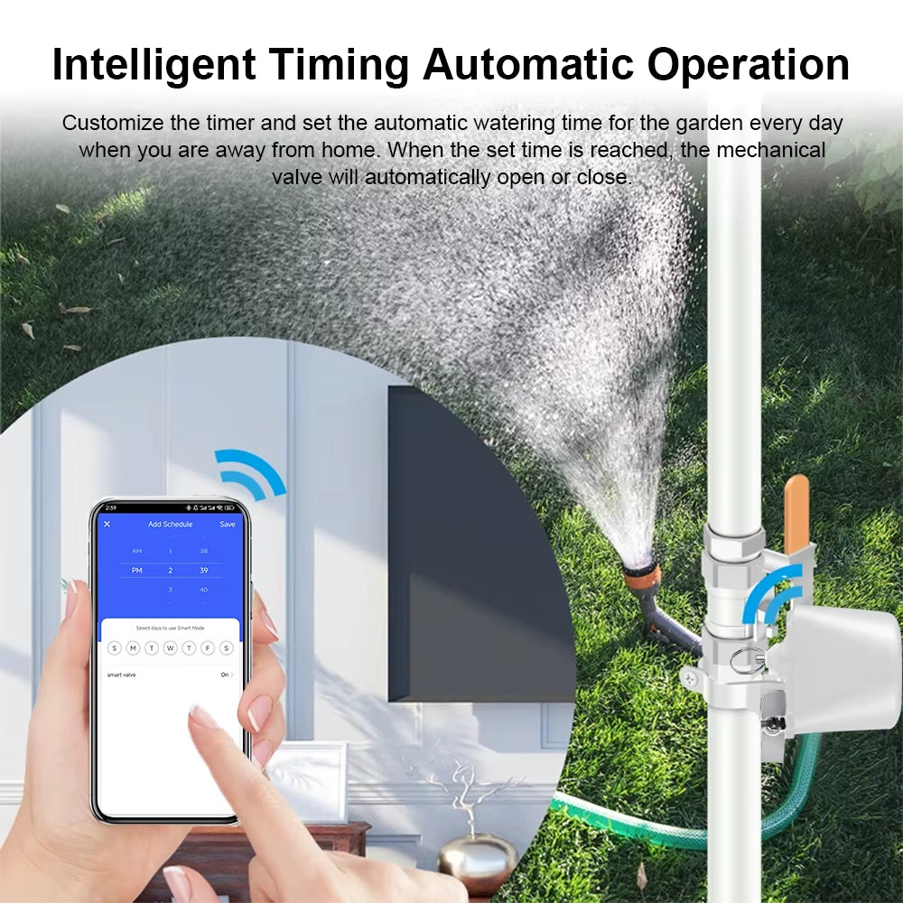 Tuya Wifi Water Valve Gas Shutoff Ball Valve Timer Garden Smart Faucet Controller Support Alexa Google Assistant Smartlife