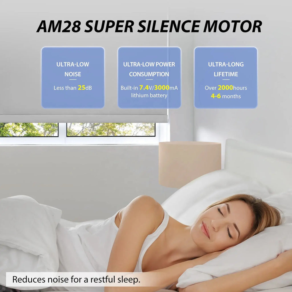 Smart Electric White Blackout Roller Blinds Motorized Window Shades Waterproof Projector Screen Set for Living Room Use