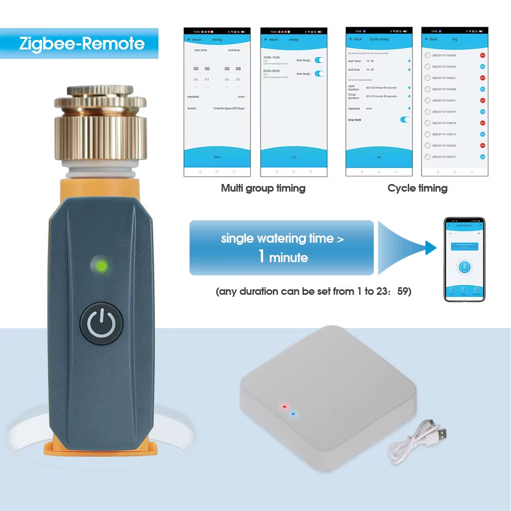 Brass Connecter Zigbee Smart Valve Intelligent Automatic Wifi Garden Water Timer for Sprinkler Hose Irrigation System Controller