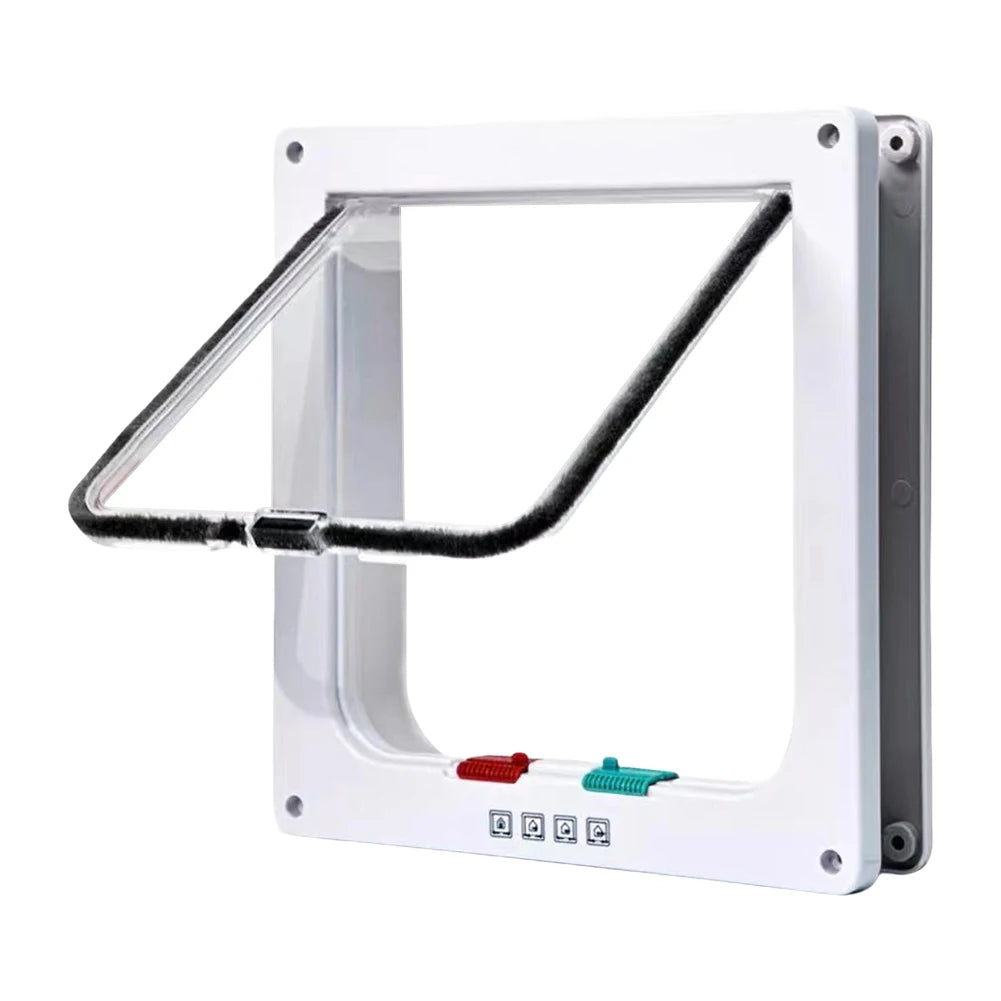 Smart Pet Door with 4 Way Security Lock Puppy Kitten Safety Door ABS Plastic Small Pet Gate Pet Doors and Sliding Door