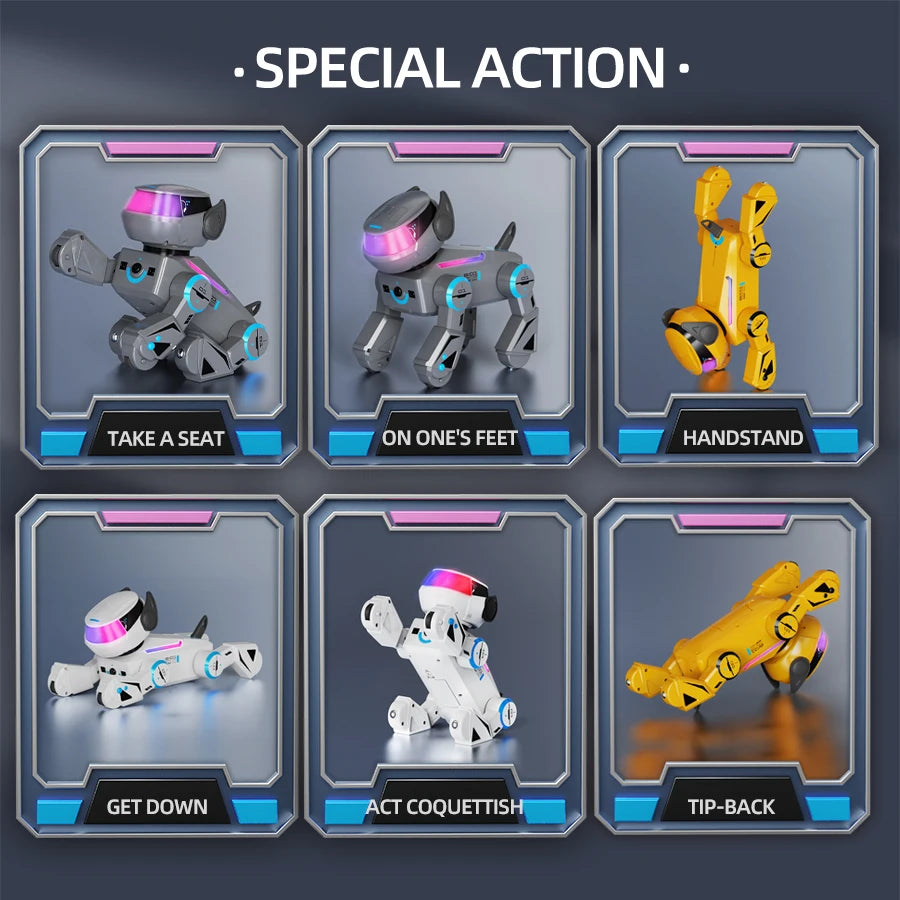 Remote Control Robot Dog Toys, Intelligent Programming Rc Toy Car Bluetooth Audio Robot Smart Interactive Stunt Music Puppy Gift