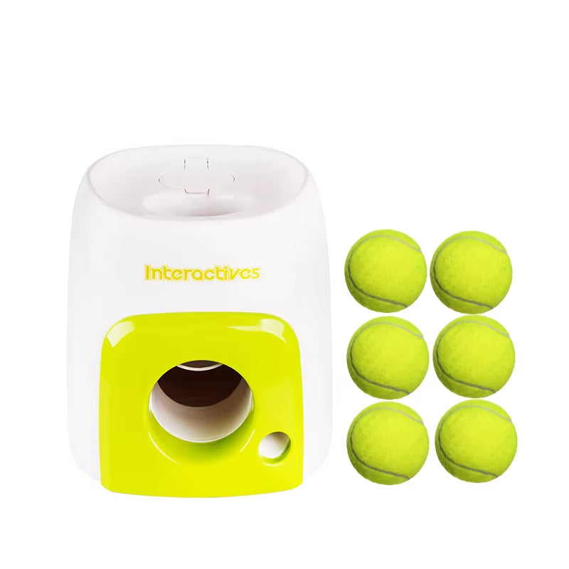 Dog Interactive Training Reward Machine Smart Pet Food Leakage Tennis Ball Feeder Toy Puzzle Interactive Training Pet Supplies
