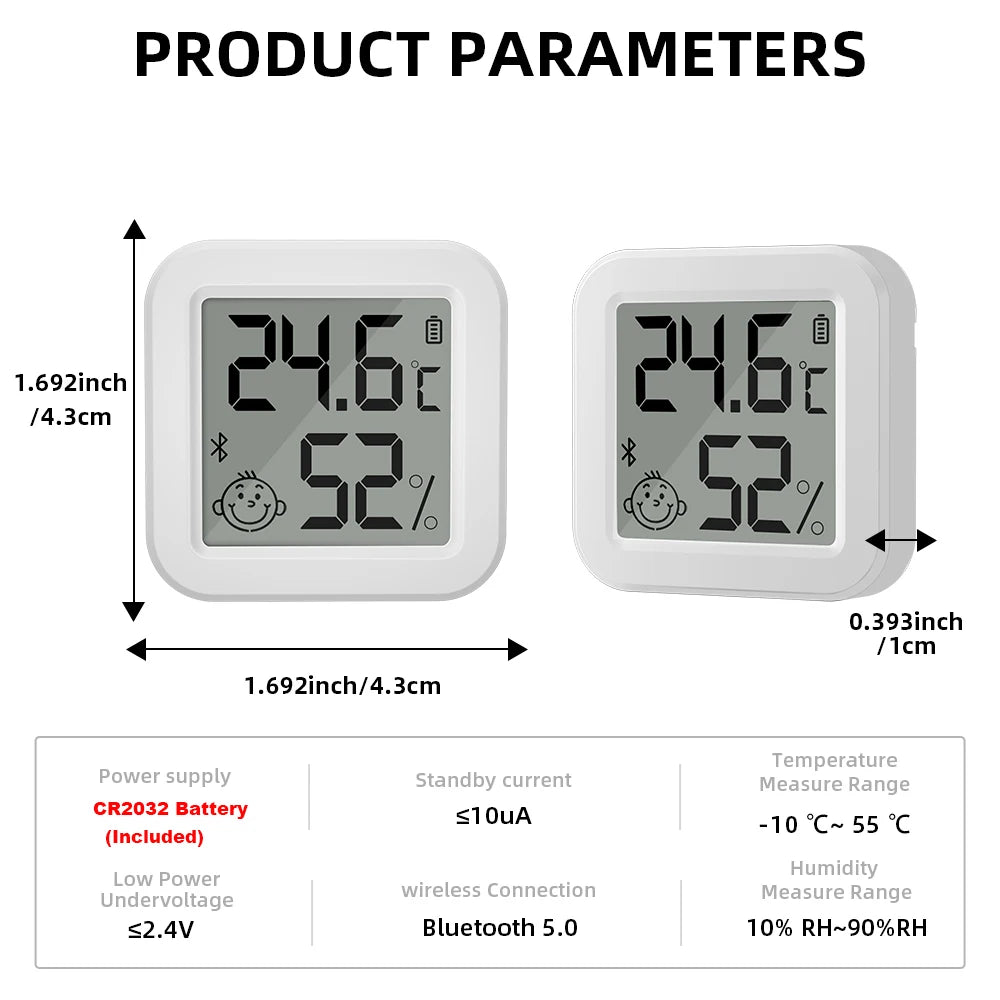 Tuya Bluetooth Temperature Humidity Sensor LCD Thermometer Mini Smart Electric Hygrometer APP Remote Control Home