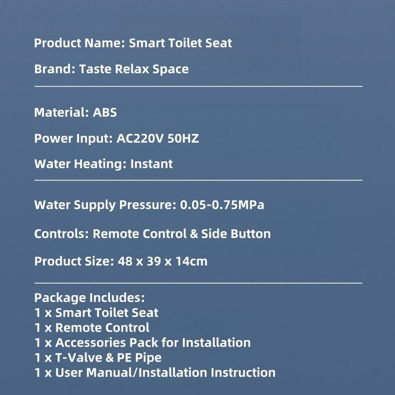 Electric Toilet Seat Bidet Cover Massage Mode Smart Washlet Heated Water Clean