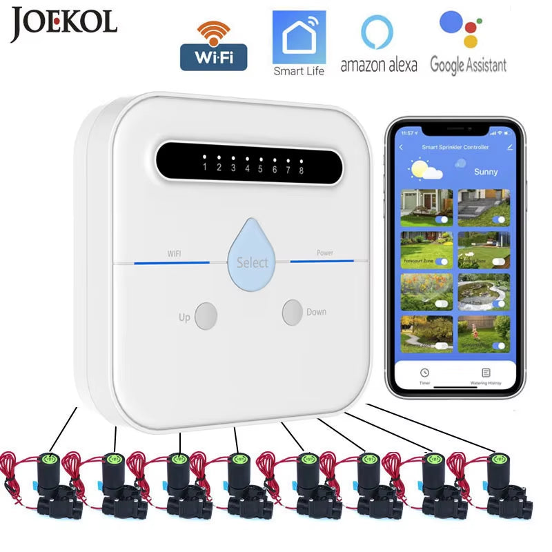 WIFI Smart Garden Irrigation Controller Smart Irrigation Water Solenoid Valve Watering System Garden Irrigation Watering Timer