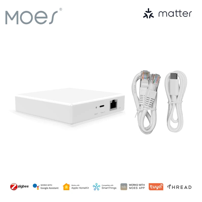 MOES Matter Gateway, Enjoy Smart Home Control with Tuya Zigbee, Voice Control with Siri, HomeKit, SmartThings, Google Assistant,