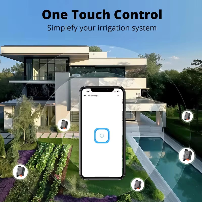 SWV Zigbee 3.0 Smart Water Valve IP55 Automatic Irrigation System Setting Timing Smart Living with Ewelink Alexa Google