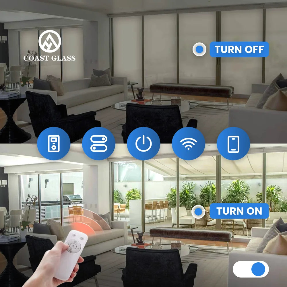 Coast Glass Smart PDLC PNLC Film High Transmittance for Home Office Privacy Security Glass Self-Adhesive Remote Control Film