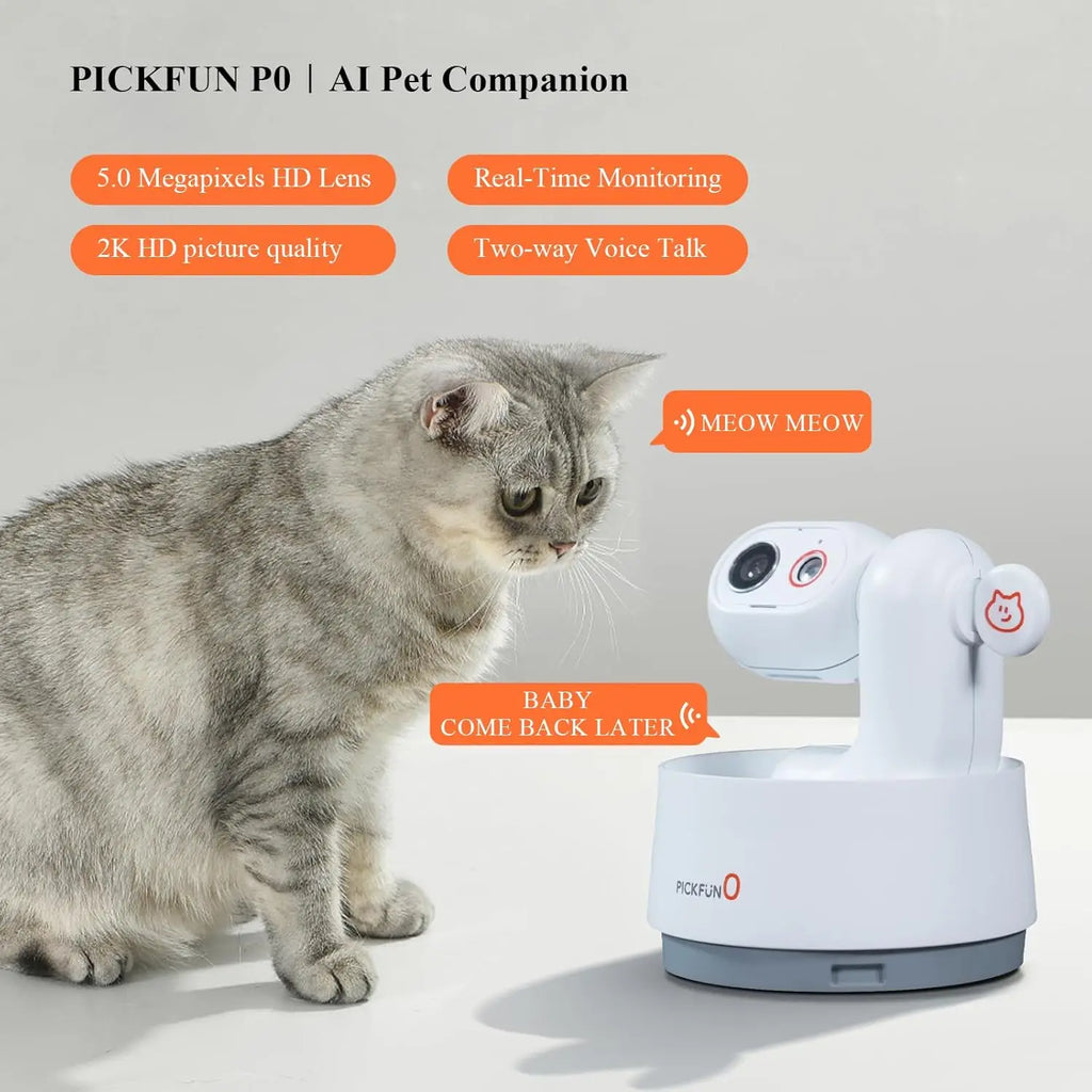 Pickfun Pet AI Monitoring Camera | WiFi monitoring, remote viewing, voice chat, pet behavior detection, smart home security