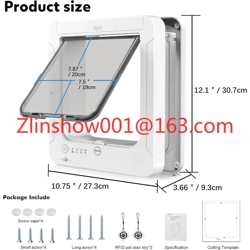 Smart Pet Door Gate Pet Care Microchip Cat Flap Door Small Dog Door Scans Pets