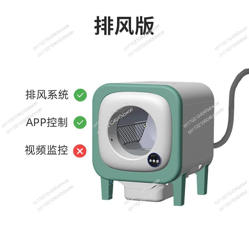 Fully Automatic Cleaning Electric Litter Scoop Cat Litter Box with Camera Large Pet Litter Semi-Enclosed Smart Cat Toilet