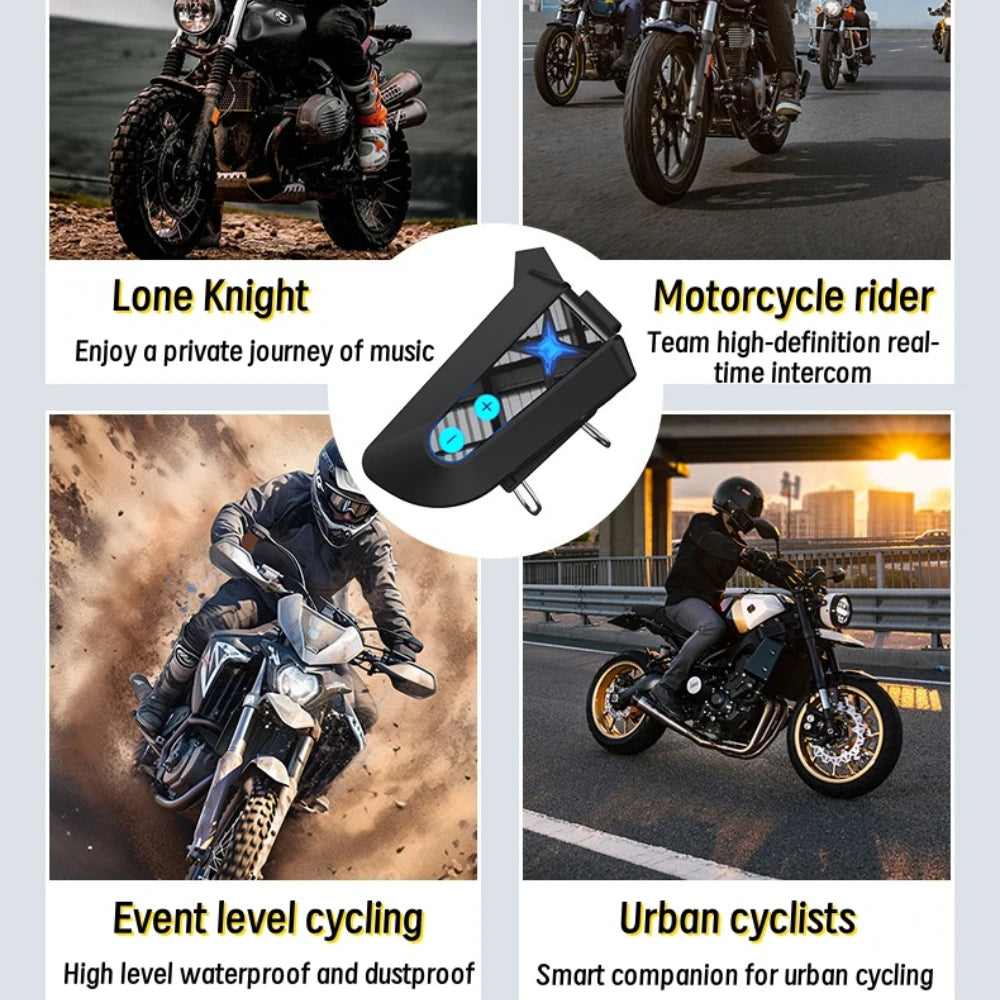 Motorcycle Helmet Bluetooth Earphones 40MM Large Speaker Earphones Smart Atmosphere Light Waterproof Noise Reduction Earphones