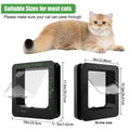 Electronic Cat Door Smart 4-Way Locking Pet Door With Remote Control And 2 Sensor Collars Automatic Sensor Dog Gate For Indoor