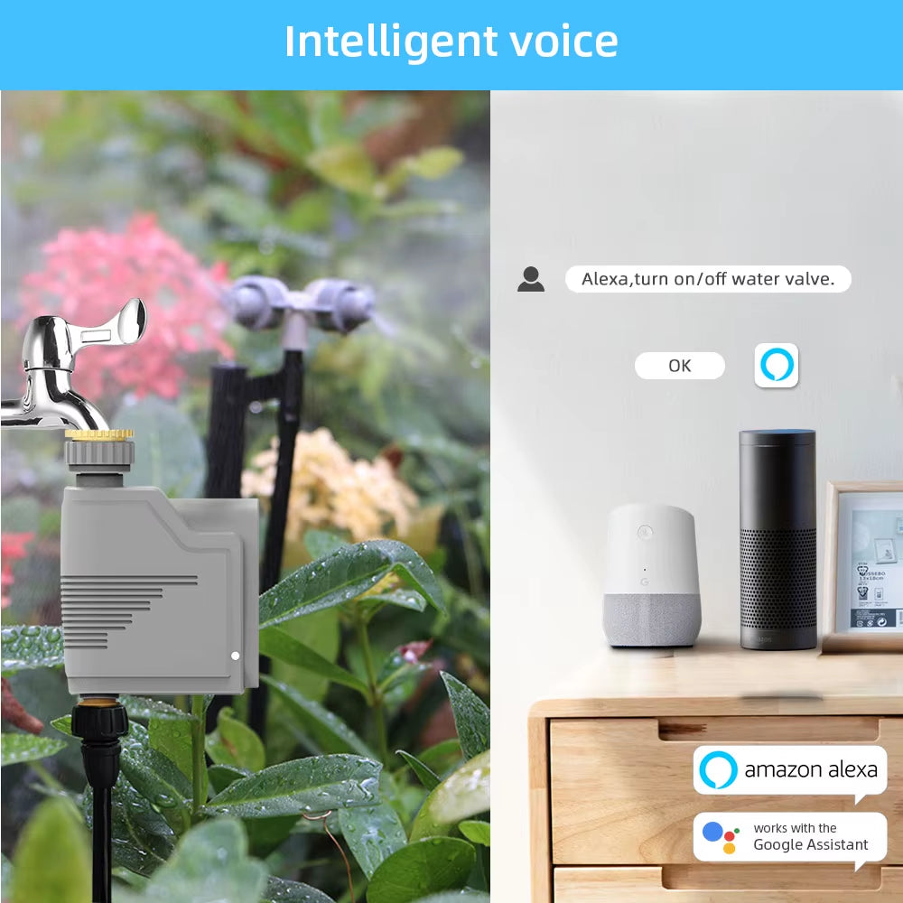 Alexa Google Tuya Zigbee Hose Faucet Watering Timer Controller Sprinkler Smart Garden Irrigation System Soil Moisture Detector