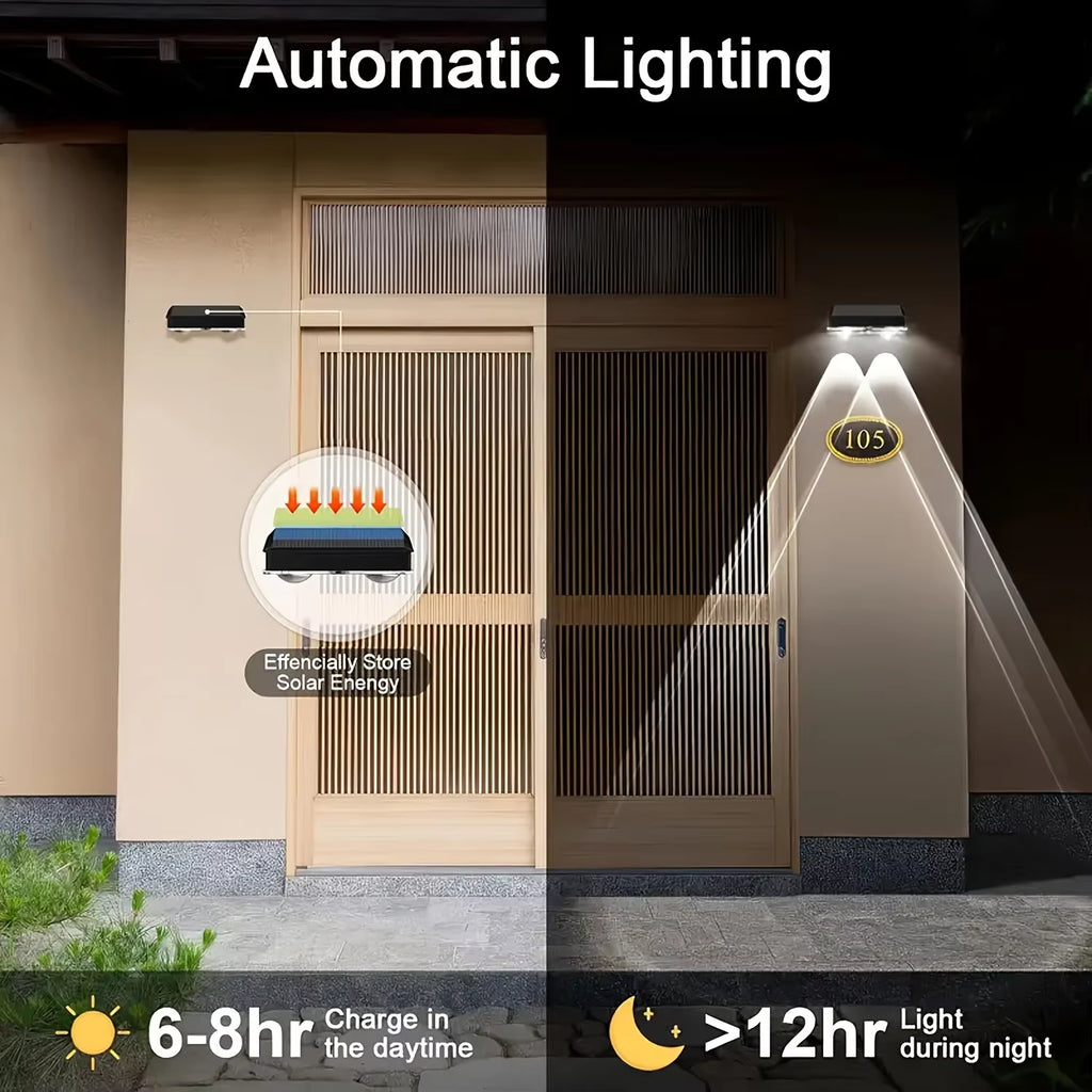 4/2 Packs Solar Fence Decorative Lights RGB Outdoor Smart Lighting for Christmas Halloween Shopping Malls Garages Stairs Garden