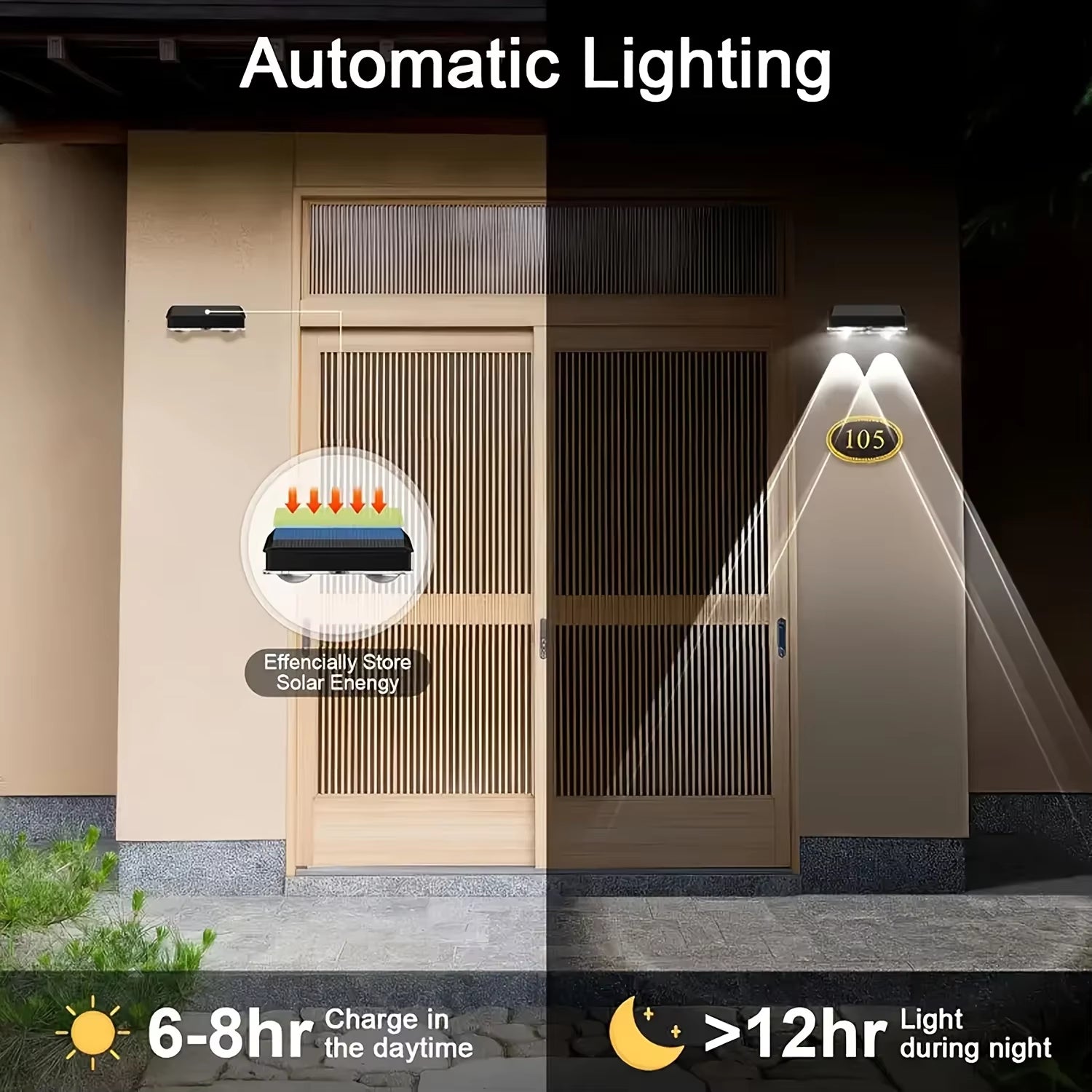 4/2 Packs Solar Fence Decorative Lights RGB Outdoor Smart Lighting for Christmas Halloween Shopping Malls Garages Stairs Garden