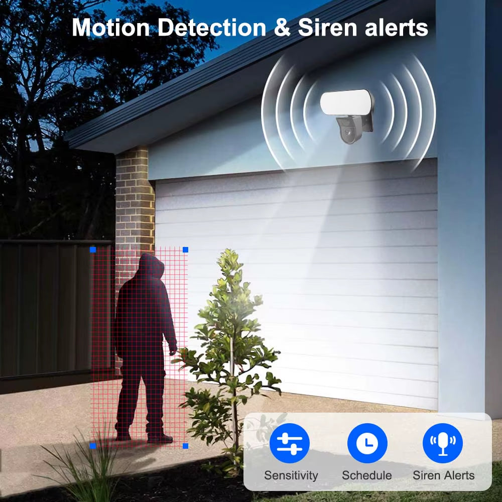 3MP Tuya Floodlight Camera Wifi 10W Garden Wall Lamp Outdoor Waterproof Security Protection Surveillance Smart Sensor Light