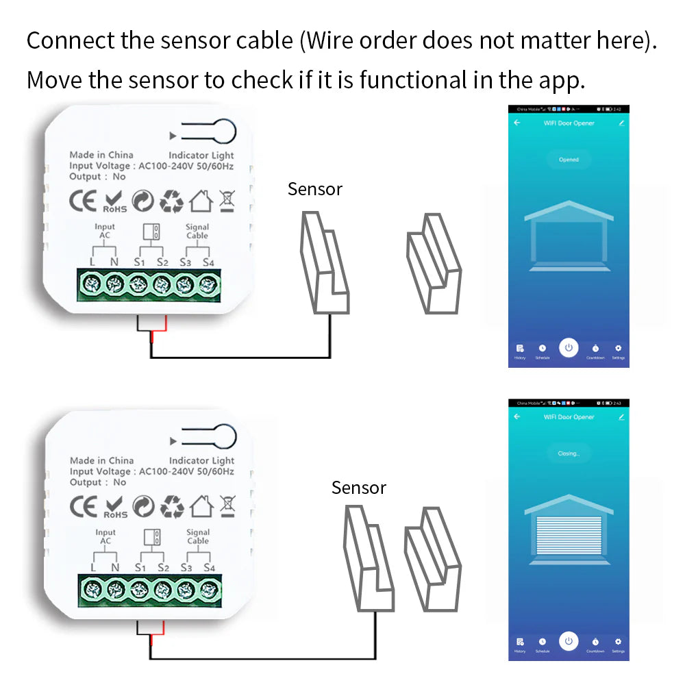 Tuya Smart Life Wifi Garage Door Opener Controller Dry Contact App Monitor Security Remote Control Supports Alexa Google Home
