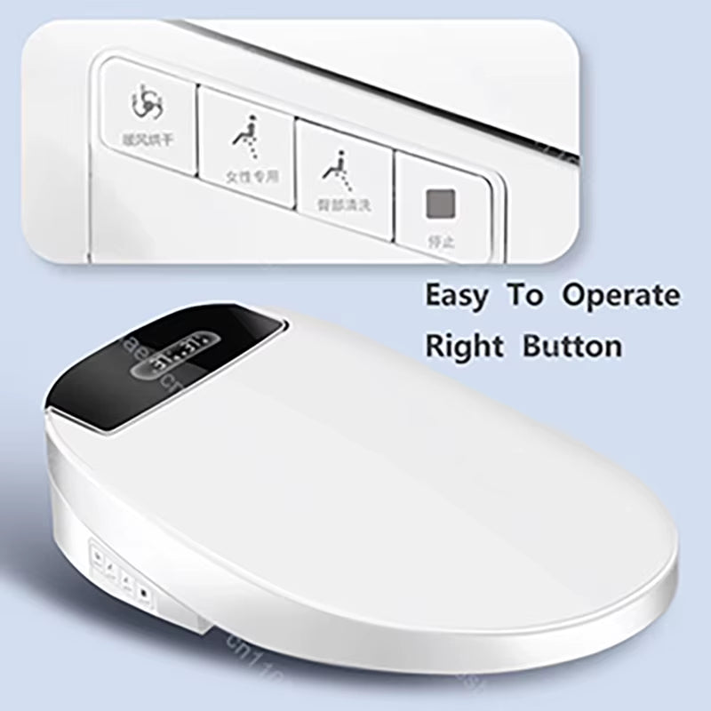 Smart Bidet Toilet Seat Heated Elongated Bidet Lid Cover Instant Warm Water Air Dryer Feminine Wash Night Light Remote Control